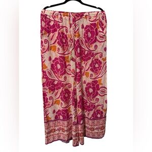 Nicole Miller Pink and Orange Floral Pants. #116